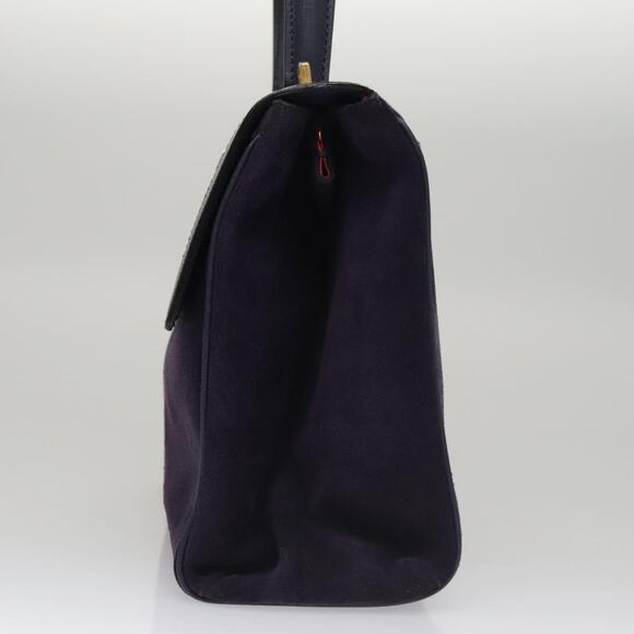 CELINE Hand Bag Suede Leather Purple Gold - Picture 4 of 13